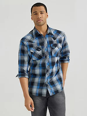 Wrangler Retro Long Sleeve Sawtooth Snap Pocket Western Shirt