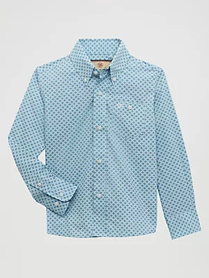 Wrangler Boys Classic Button Down Print Shirt