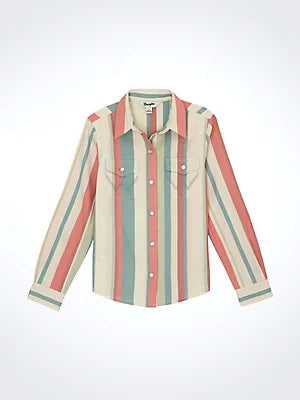 Wrangler Girls Striped Western Snap Shirt