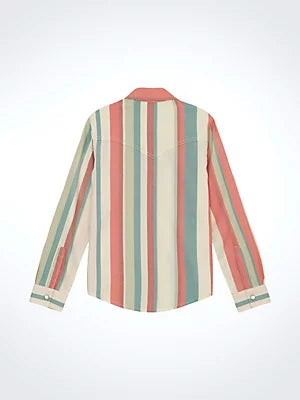 Wrangler Girls Striped Western Snap Shirt