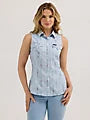 Wrangler Women's Retro Stripe Slim Western Snap Tank