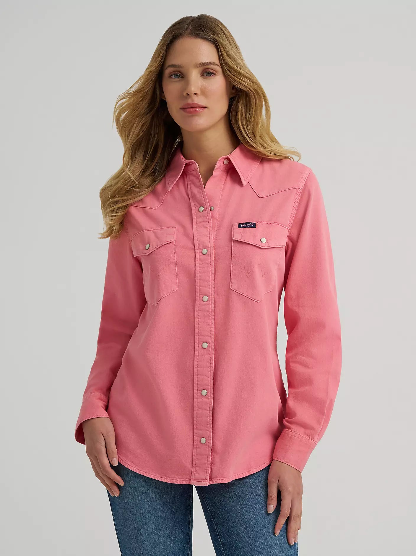 Wrangler Women's Color wash Slim Western Snap Shirt