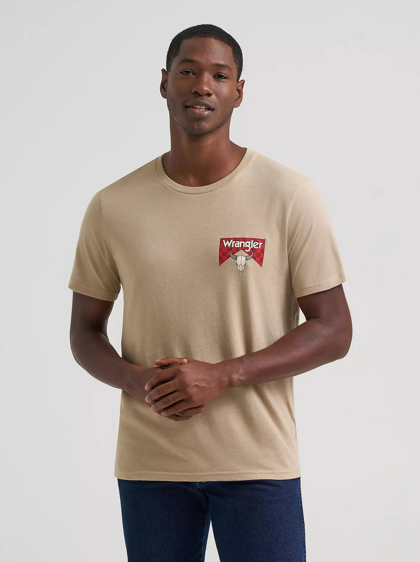 Wrangler Men's Bull Checkerboard Back Graphic Short-Sleeve T-Shirt
