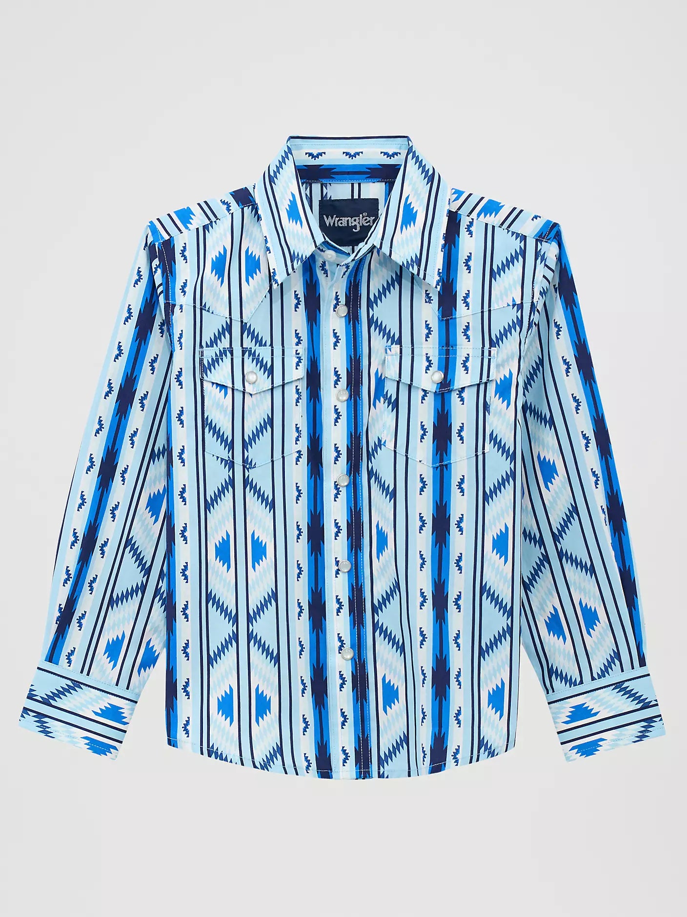 Wrangler Boy's Checotah Long-Sleeve Western Snap Shirt