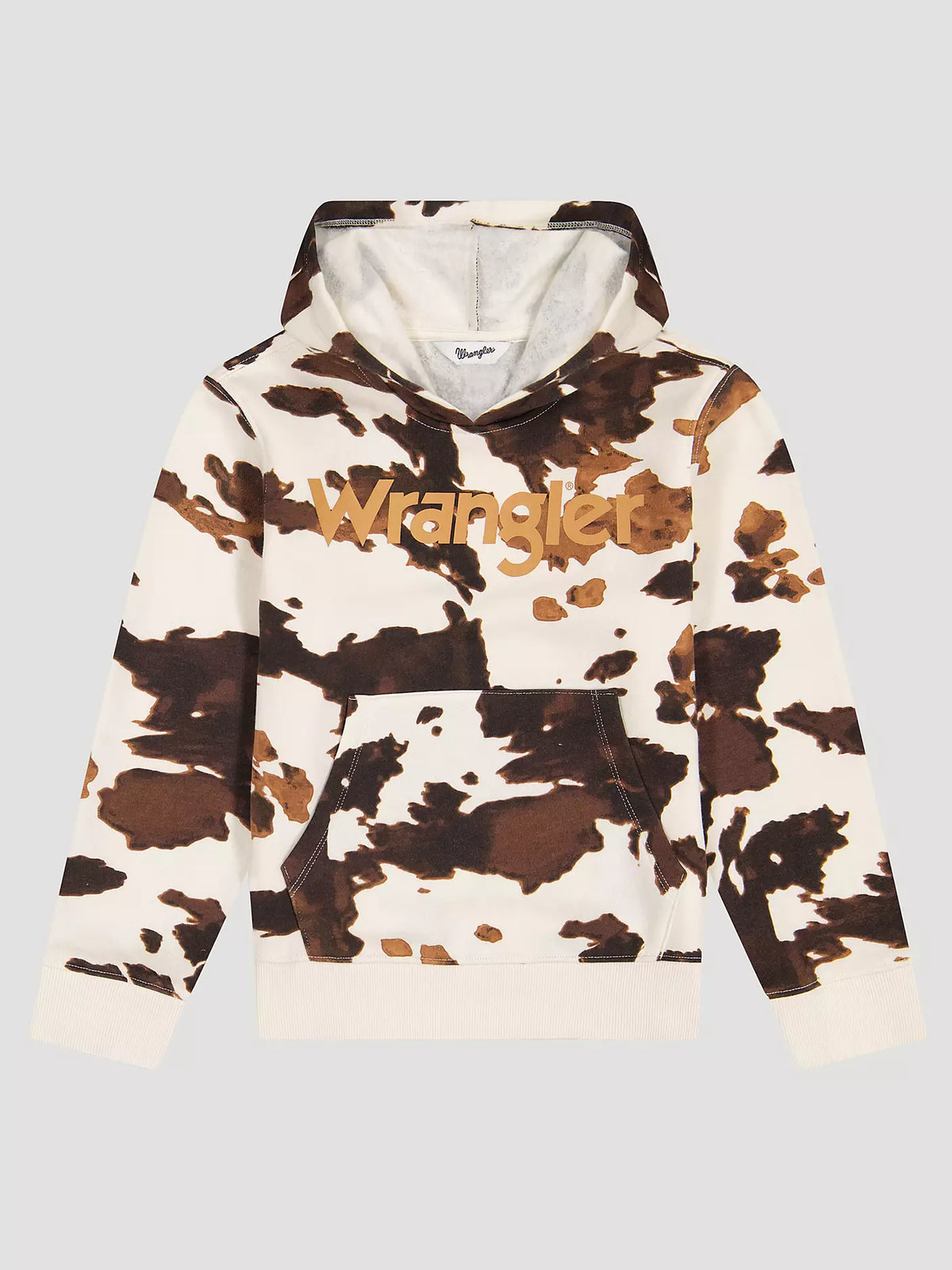 Wrangler Girl's Cow Print Pullover Hoodie