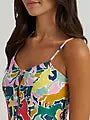 Wrangler Women's Bold Print Corset Snap Dress