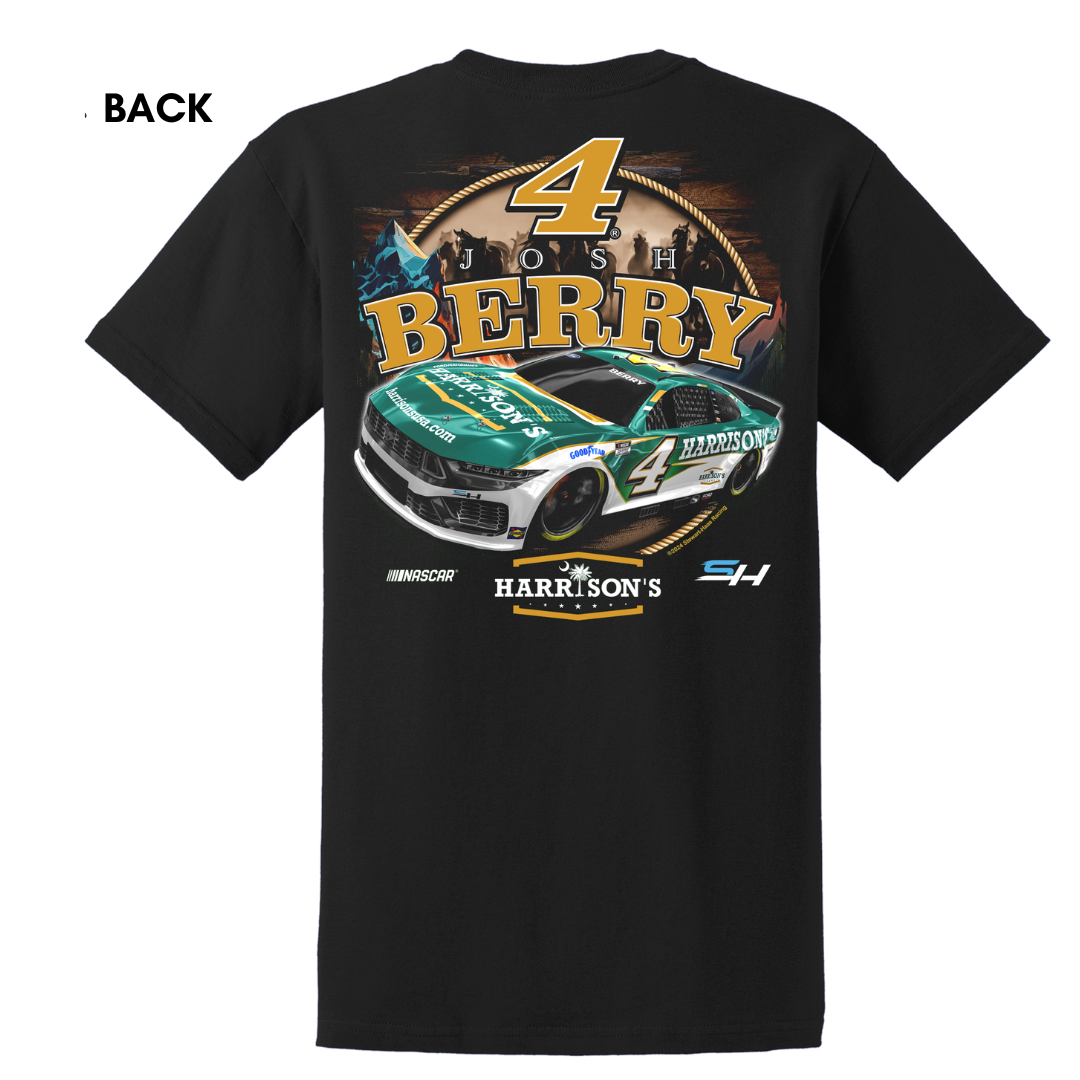 Josh Berry 2024 Harrison's Stewart-Haas Racing Dark Horse T-Shirt
