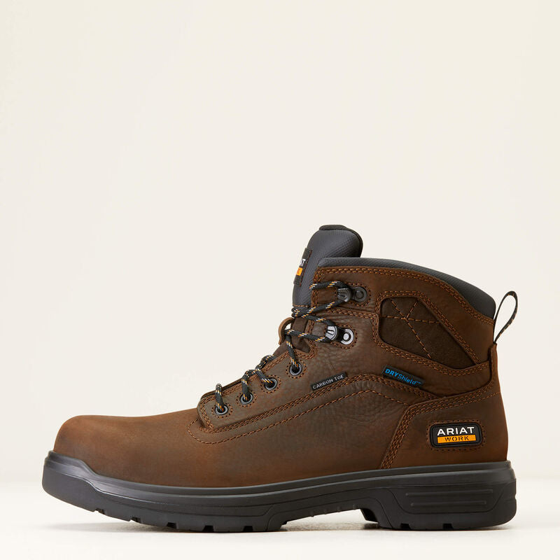 Ariat Men's Turbo 6 In USA Assembled Waterproof Carbon Toe Work Boots 10027335 Brown