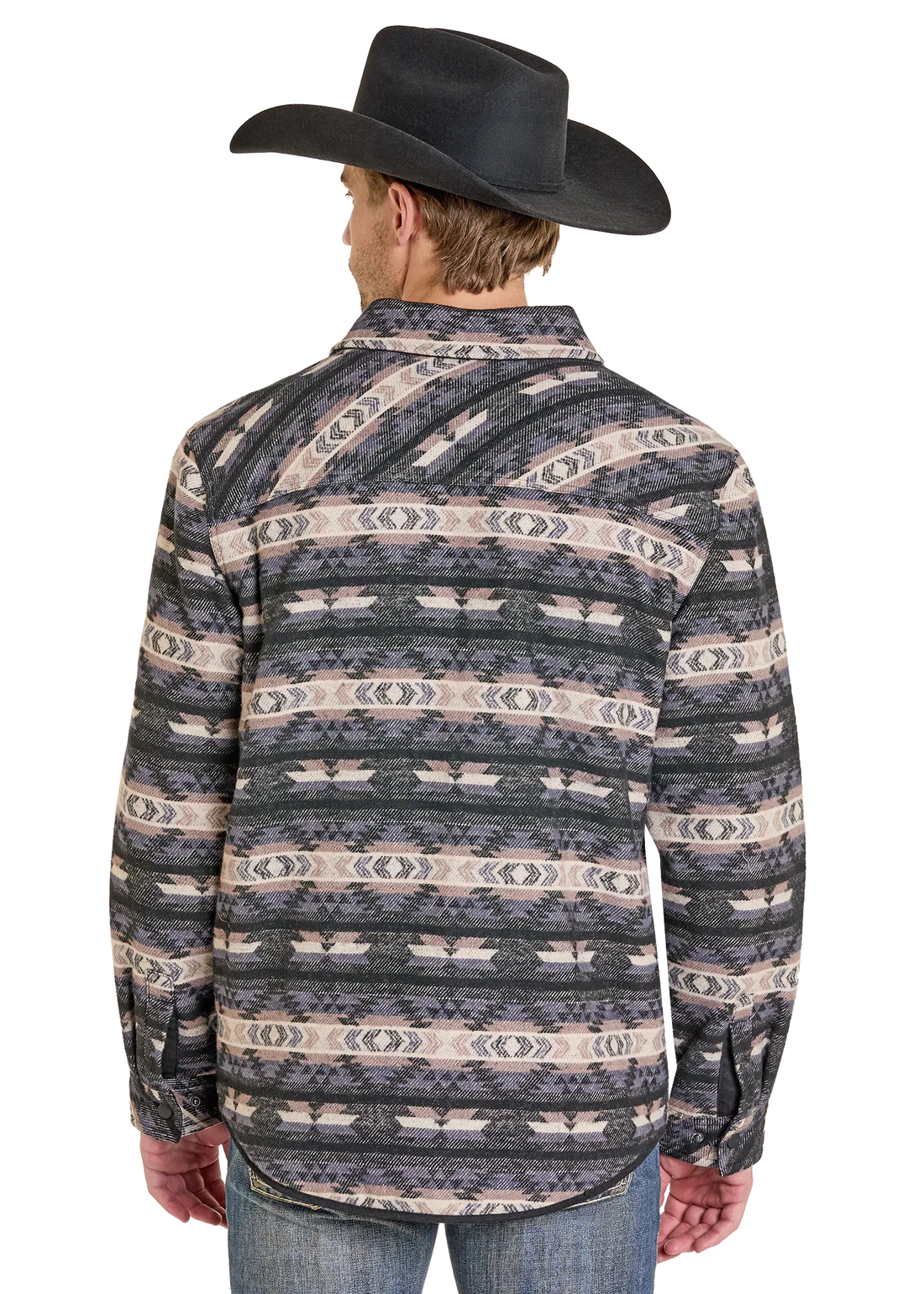 Rock & Roll Denim Men's Reversible Aztec Herringbone Shirt Jacket