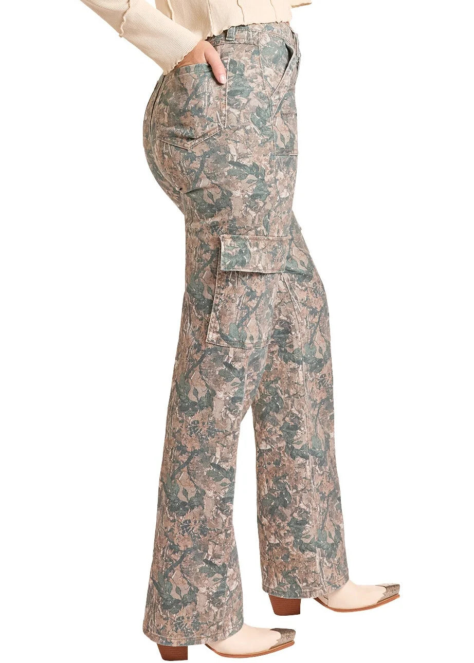 Rock & Roll Denim Women's Camo Print Wide-Leg Jeans
