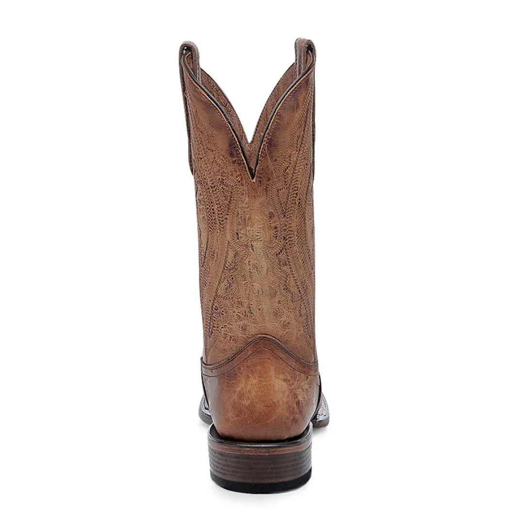 Circle G Men's Embroidery Honey Wide Square Toe Circle G Cowboy Boot