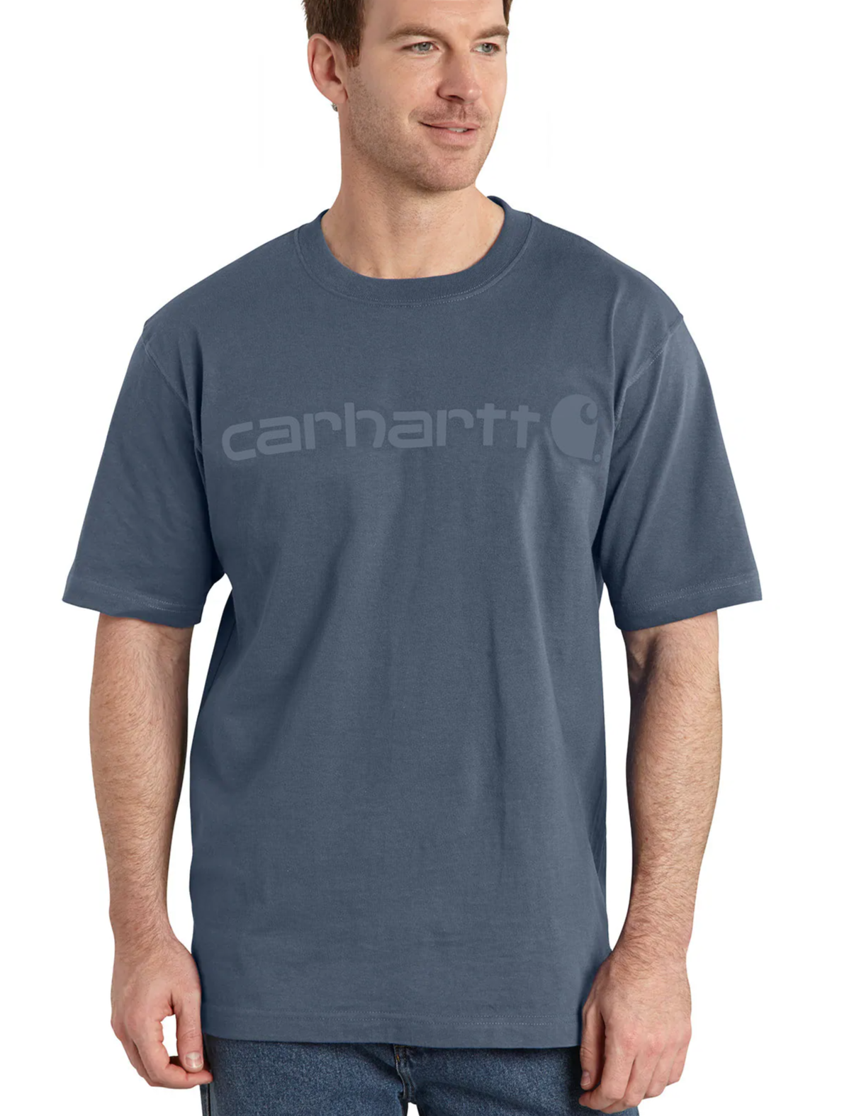 Carhartt Men's Loose Fit Heavyweight Short-Sleeve Logo Graphic T-Shirt