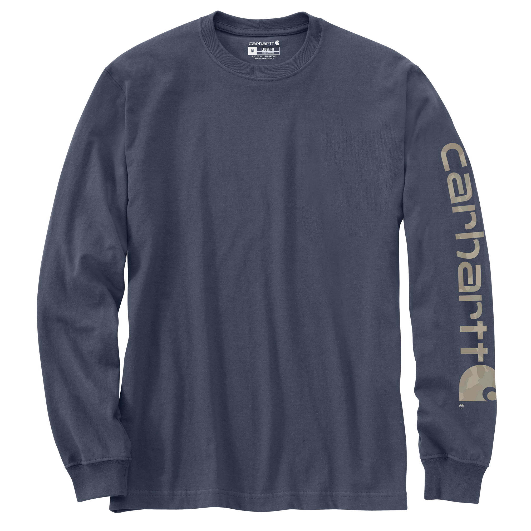 Carhartt Men's Loose Fit Heavyweight Long-Sleeve Logo Sleeve Graphic T-Shirt