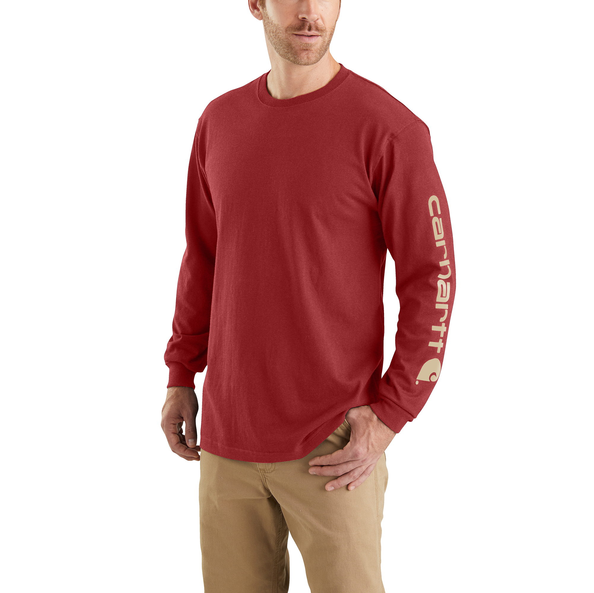 Carhartt Men's Loose Fit Heavyweight Long-Sleeve Logo Sleeve Carhartt Men's Loose Fit Heavyweight Long-Sleeve Logo Sleeve
