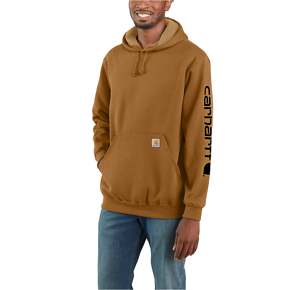 Carhartt Men's Loose Fit Midweight Logo Sleeve Graphic Hoodie