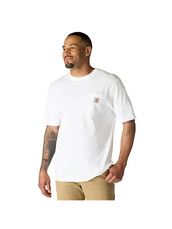 Carhartt Men's Loose Fit Heavyweight Short-Sleeve Pocket T-Shirt - White