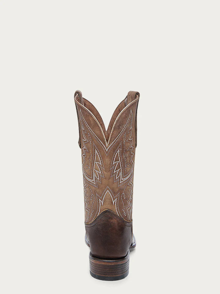 Circle G Men's Tanned Honey Embroidery Wide Square Toe Cowboy Boot
