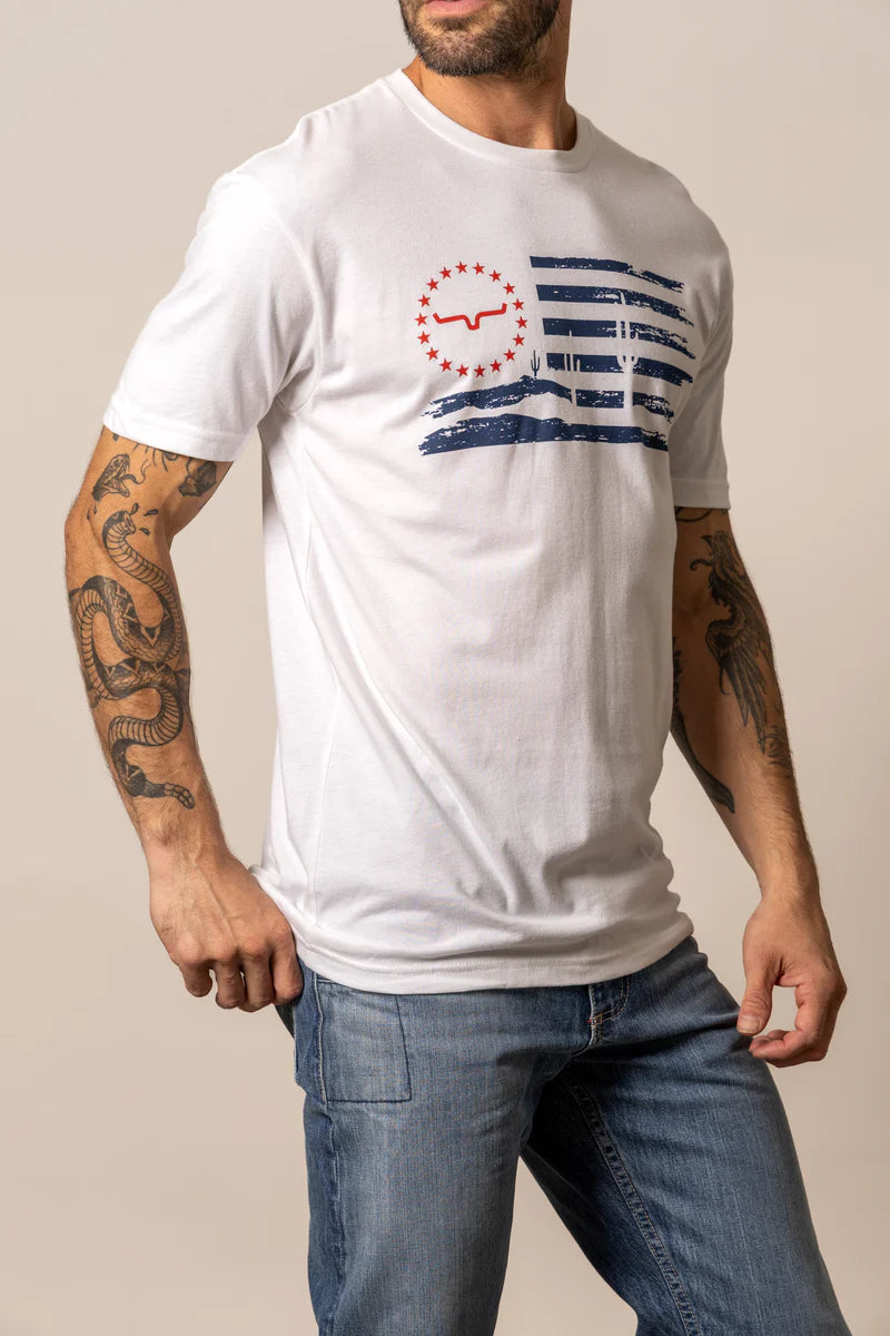 Kimes Ranch Men's Faded American Flag T-Shirt