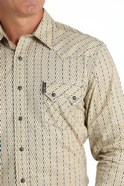 Cinch Men's Modern Fit Vintage Stripe Long-Sleeve Snap Front Western Shirt