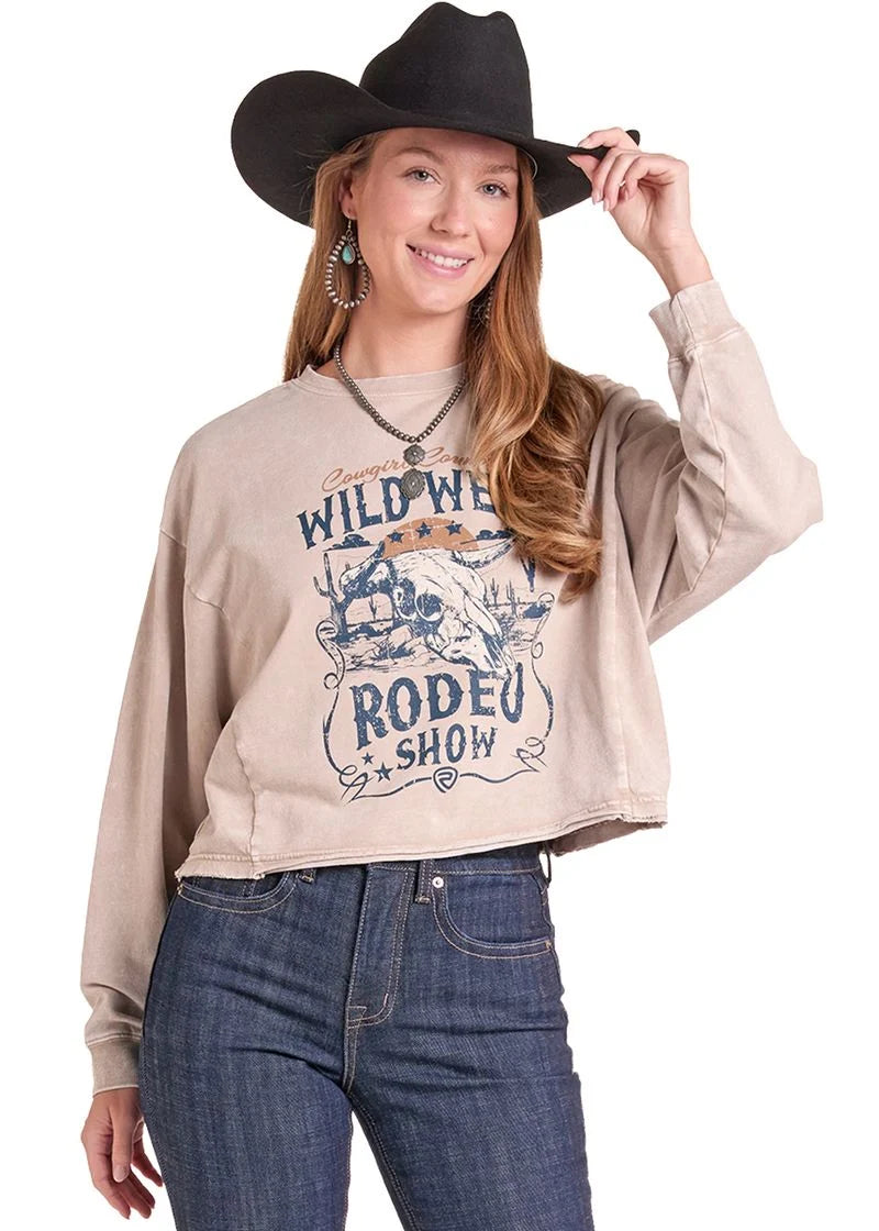 Rock & Roll Denim Women's Wild West Rodeo Show Graphic Pullover