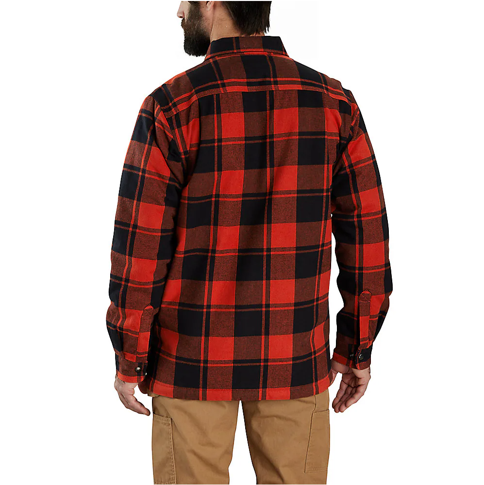 Carhartt Men's Relaxed Fit Flannel Sherpa Lined Shirt Jac