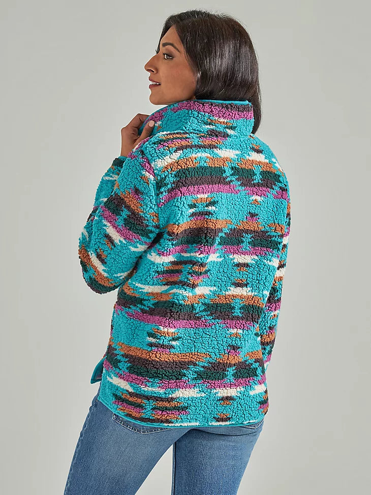 Wrangler Women's Retro Quarter-Zip Sherpa Pullover