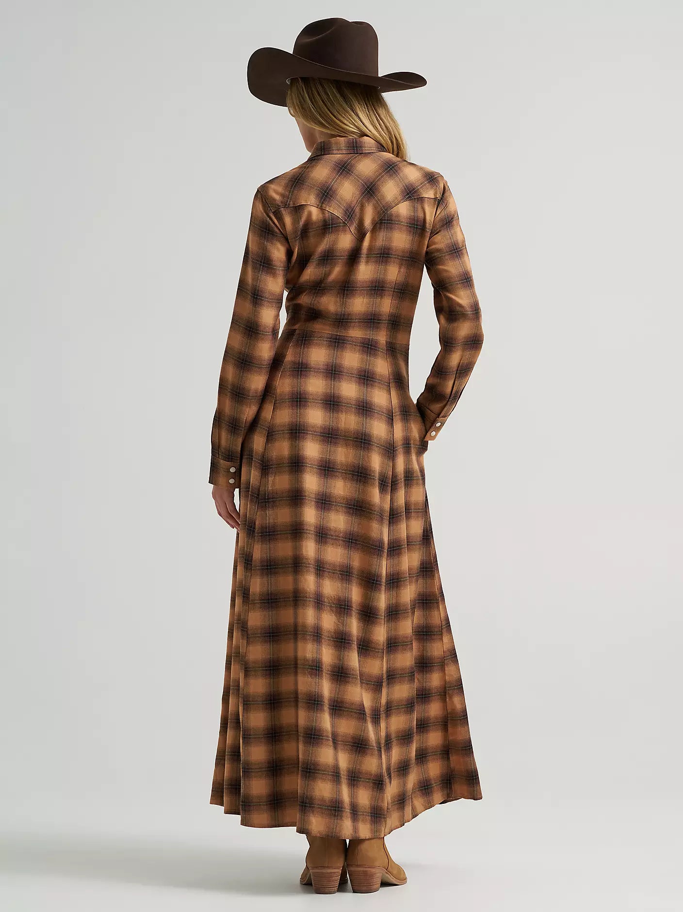 Wrangler Women's Western Flannel Maxi Shirt Dress