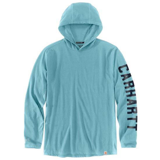 Carhartt Men's Force Relaxed Fit Long-Sleeve Logo Graphic Hooded T-Shirt
