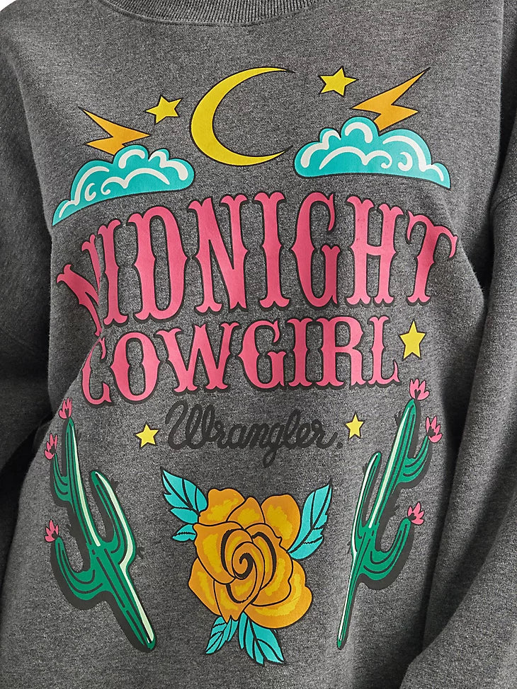 Wrangler Women's Retro Midnight Cowgirl Oversized Sweatshirt