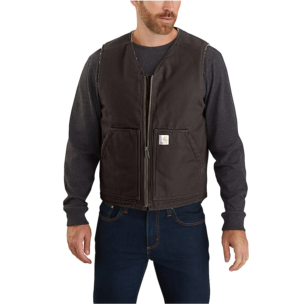 Carhartt Men's Relaxed Fit Washed Duck Sherpa-Lined Vest