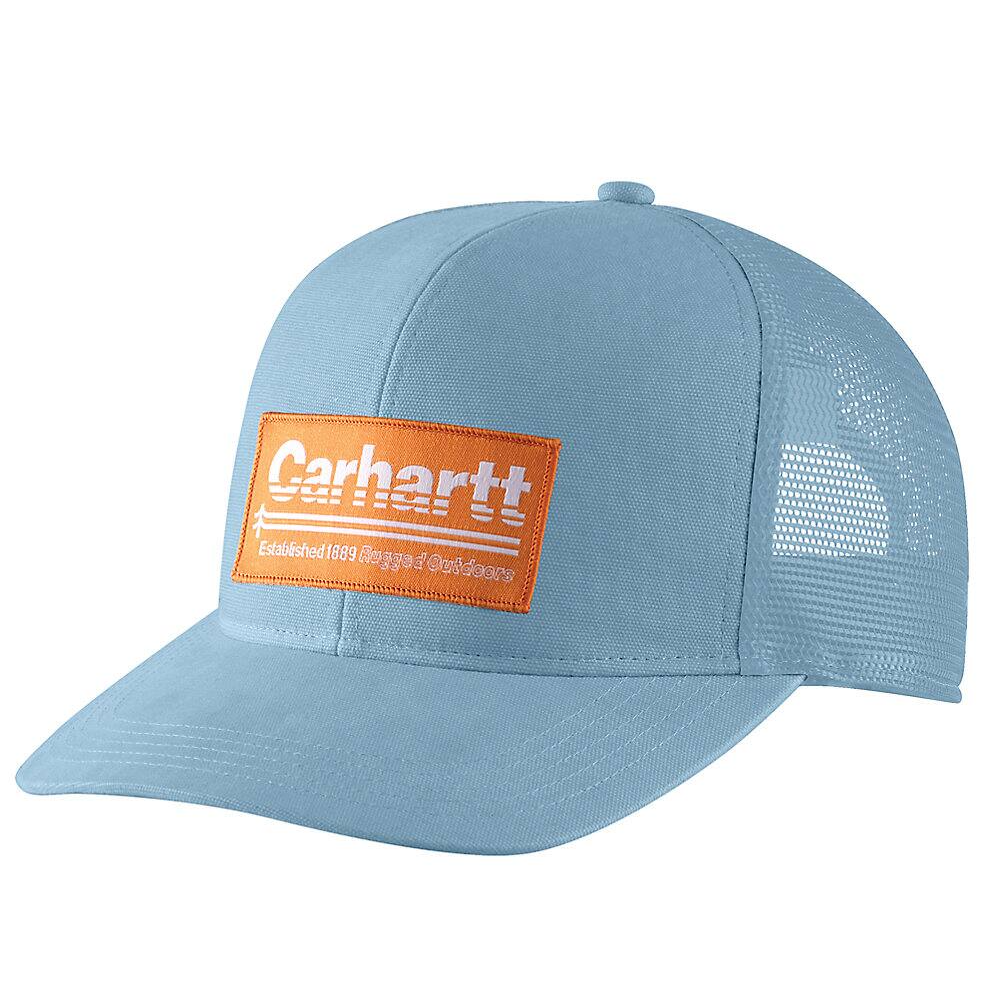 Carhartt Canvas Mesh-Back Outdoors Patch Cap - Moonstone