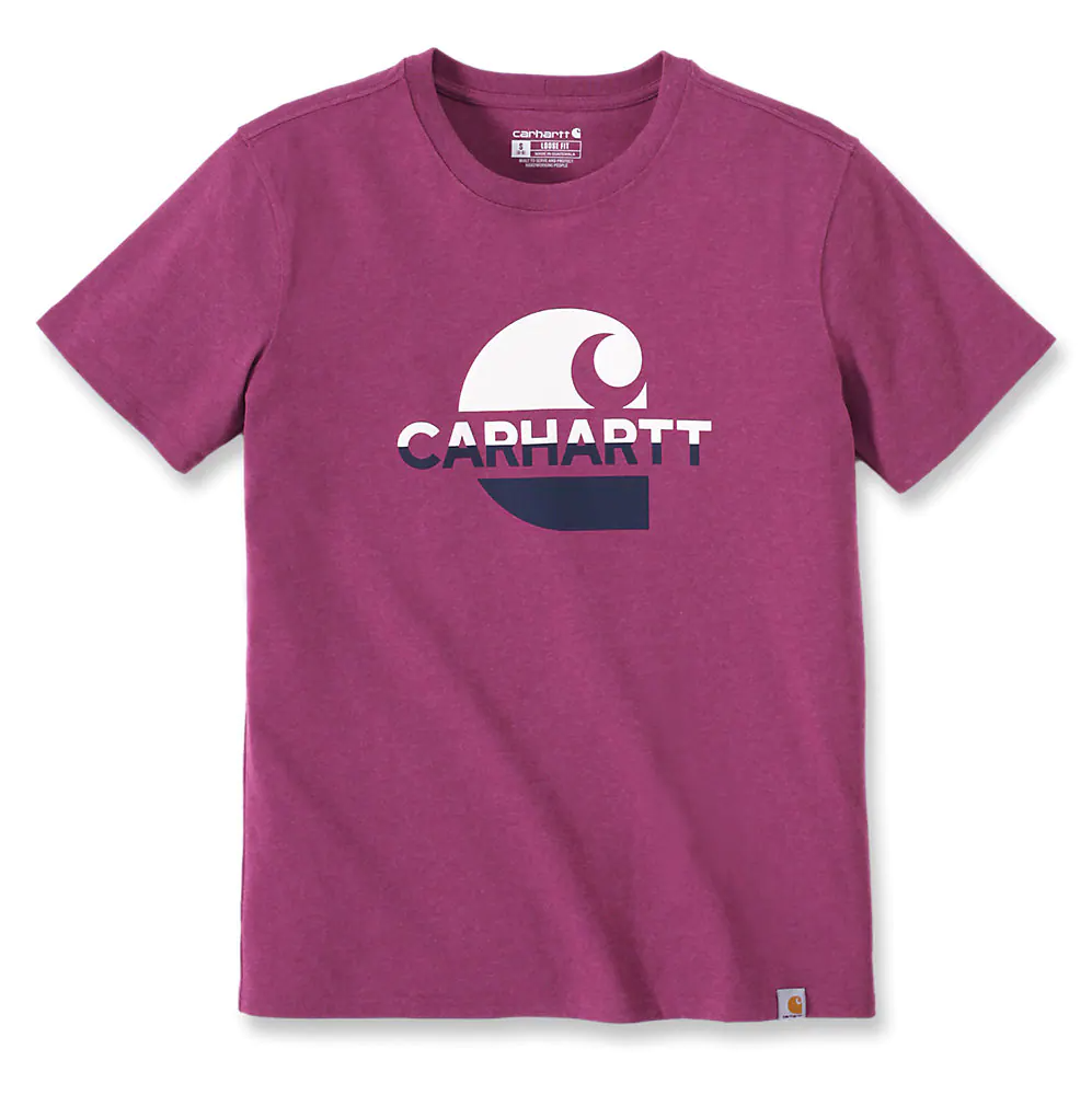 Carhartt Women's Loose Fit Heavyweight Faded Logo Graphic T-Shirt