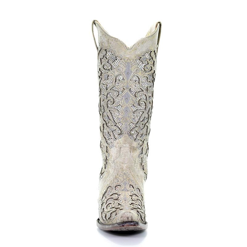 Corral Women's White Glitter Inlay & Crystals