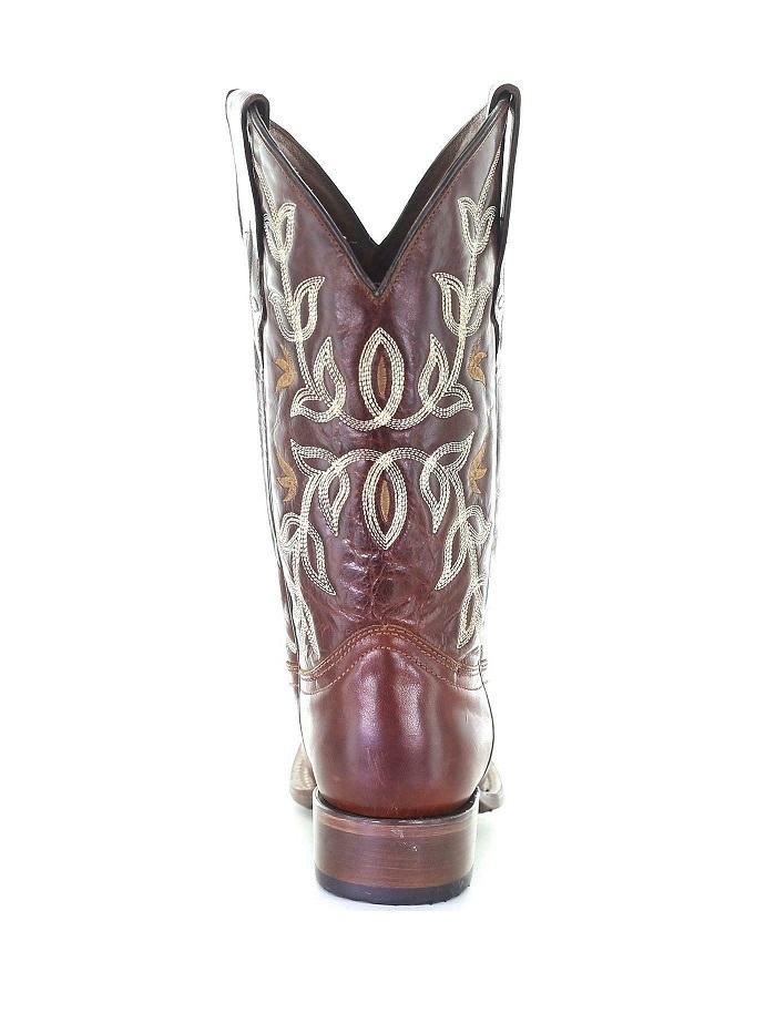 Circle G Cognac Embroidery Square Toe Western Boot