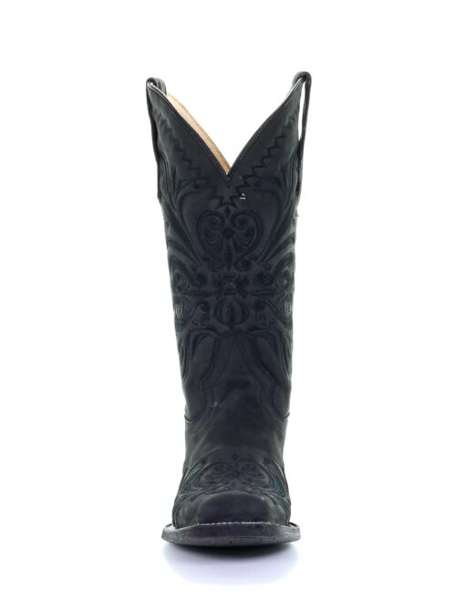 Circle G Women's Black Embroidery Square Toe Boot