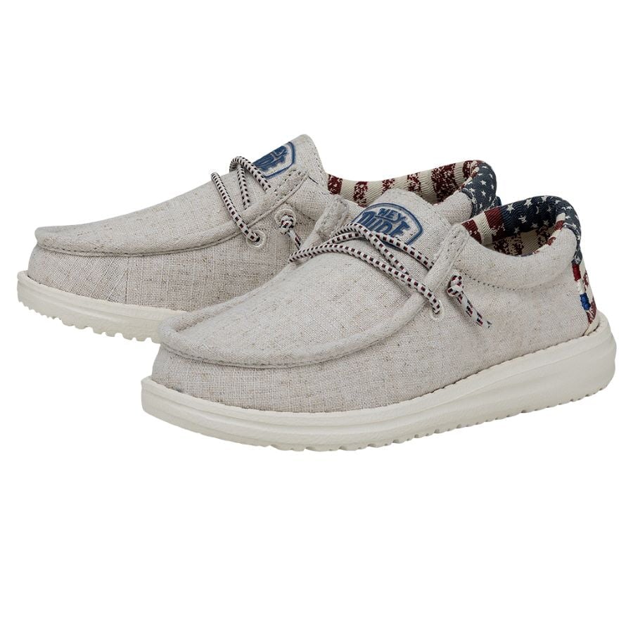 Hey Dude Wally Youth Patriotic Casual Shoes