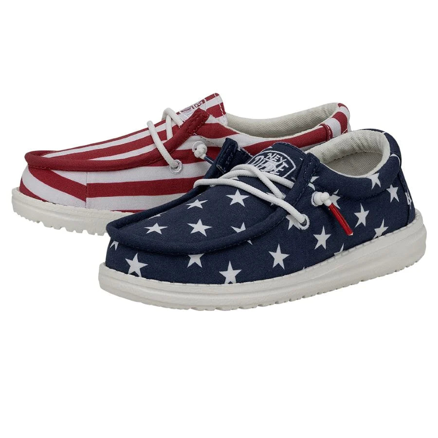 Hey Dude Wally Youth Patriotic Casual Shoes